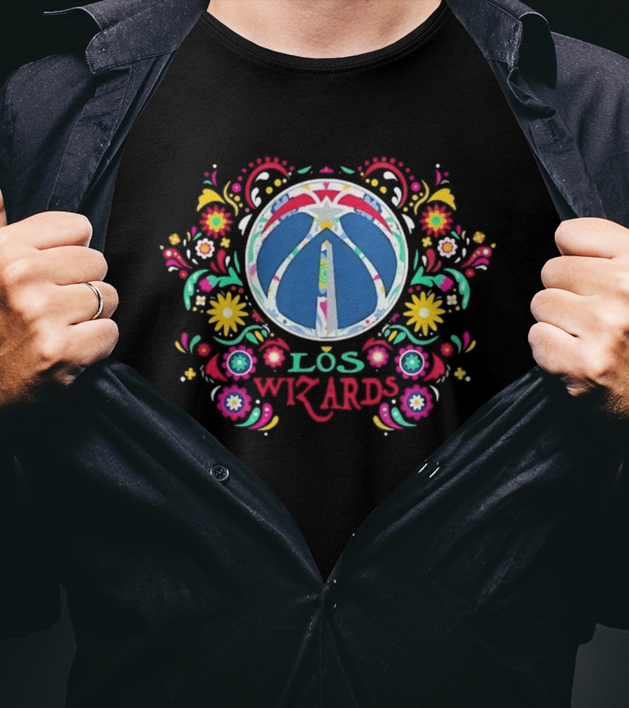 Washington Wizards Los Wizards Dia De Los Muertos Floral NBA 2026 T-Shirt