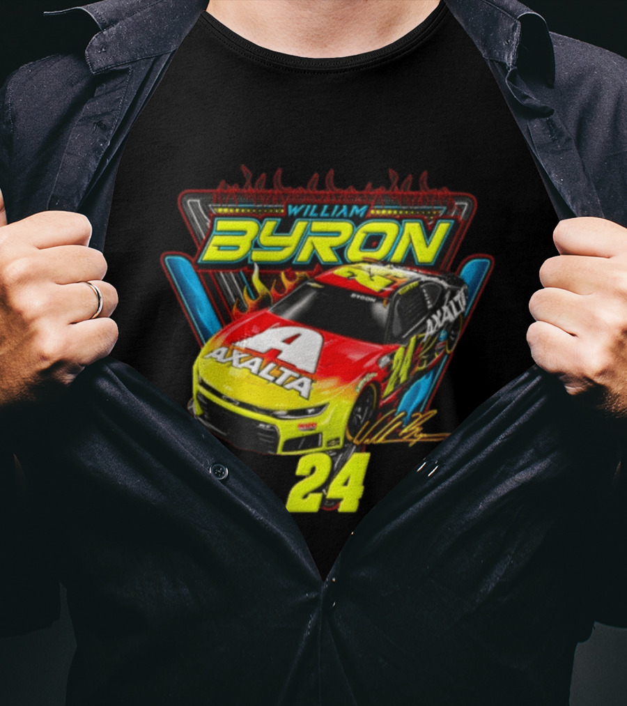 William Byron Axalta Flame Phoenix Car 24 Racing T-Shirt