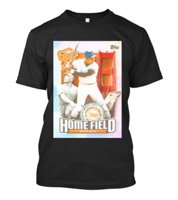 San Francisco Giants Willie Mays Topps Home Field Fisherman's Wharf Golden Gate Bridge T-Shirt