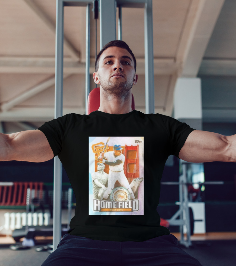 San Francisco Giants Willie Mays Topps Home Field Fisherman's Wharf Golden Gate Bridge T-Shirt