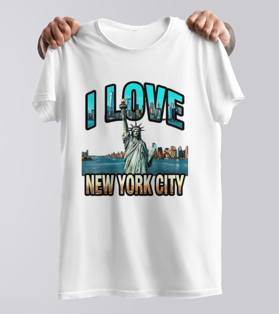 I Love New York City Statue Of Liberty Skyline T-Shirt