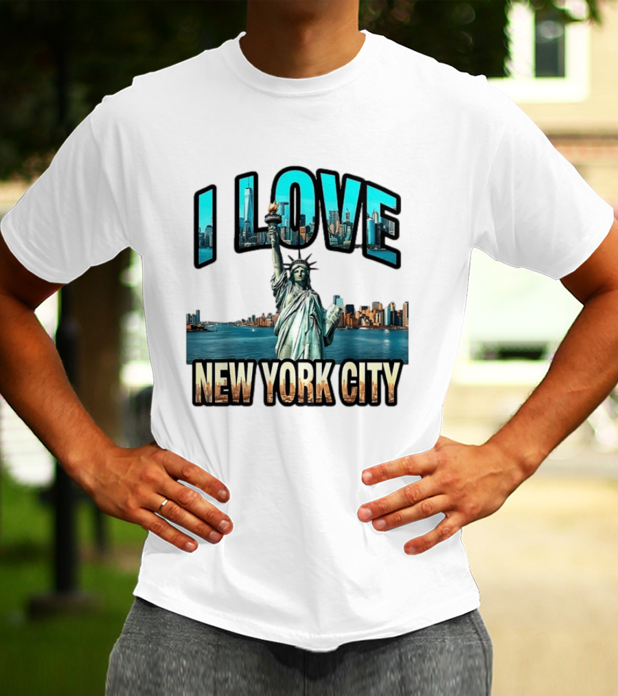 I Love New York City Statue Of Liberty Skyline T-Shirt