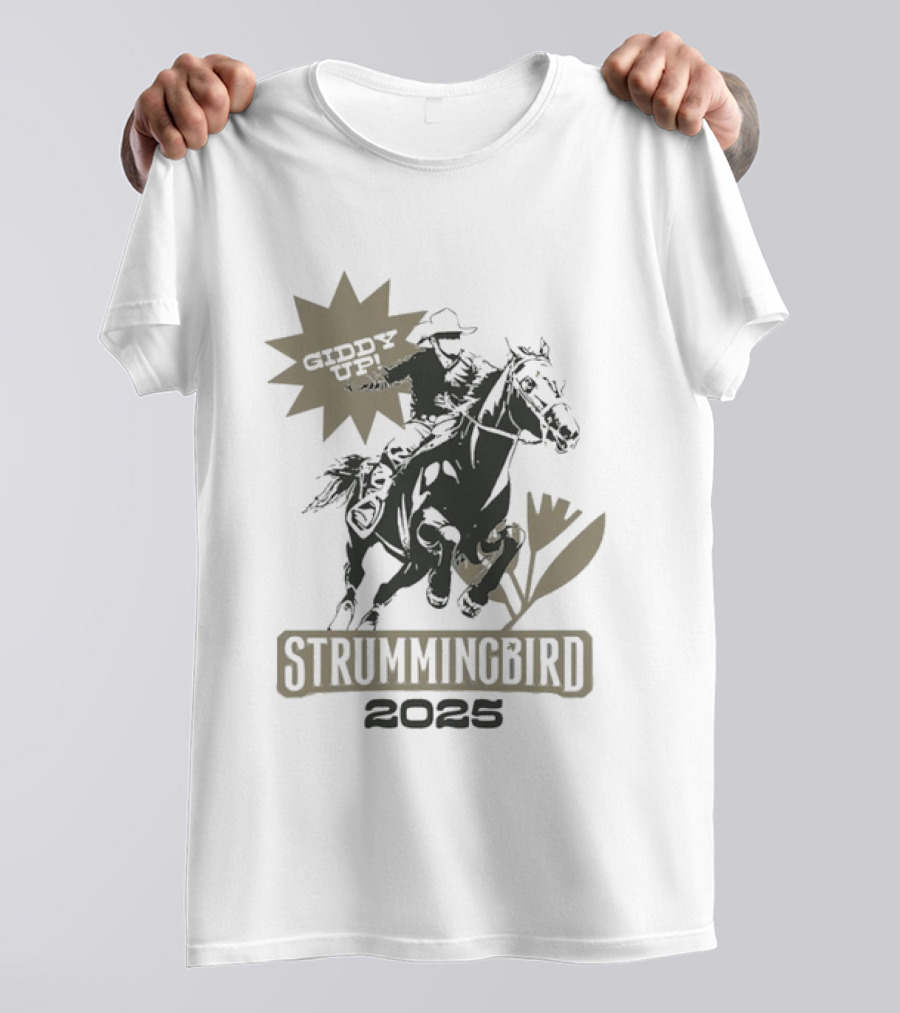 Strummingbird 2025 Giddy Up Cowboy Western Horse Rider Adventure T-Shirt