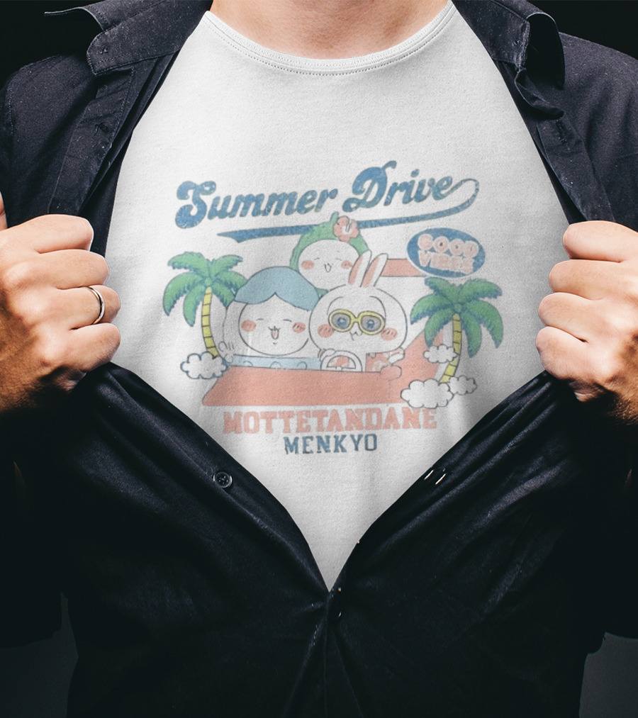 Summer Drive Good Vibes Mottetandane Menkyo Fun Cartoon Adventure T-Shirt