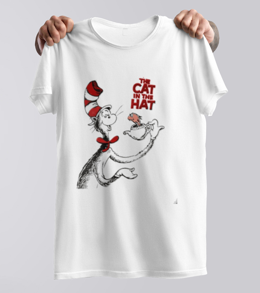 The Cat In The Hat Holding Teapot Iconic Character Image T-Shirt
