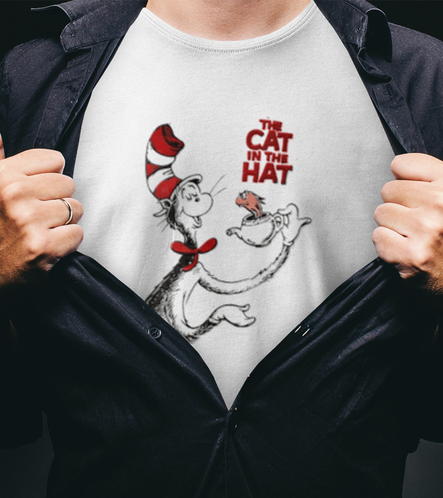The Cat In The Hat Holding Teapot Iconic Character Image T-Shirt