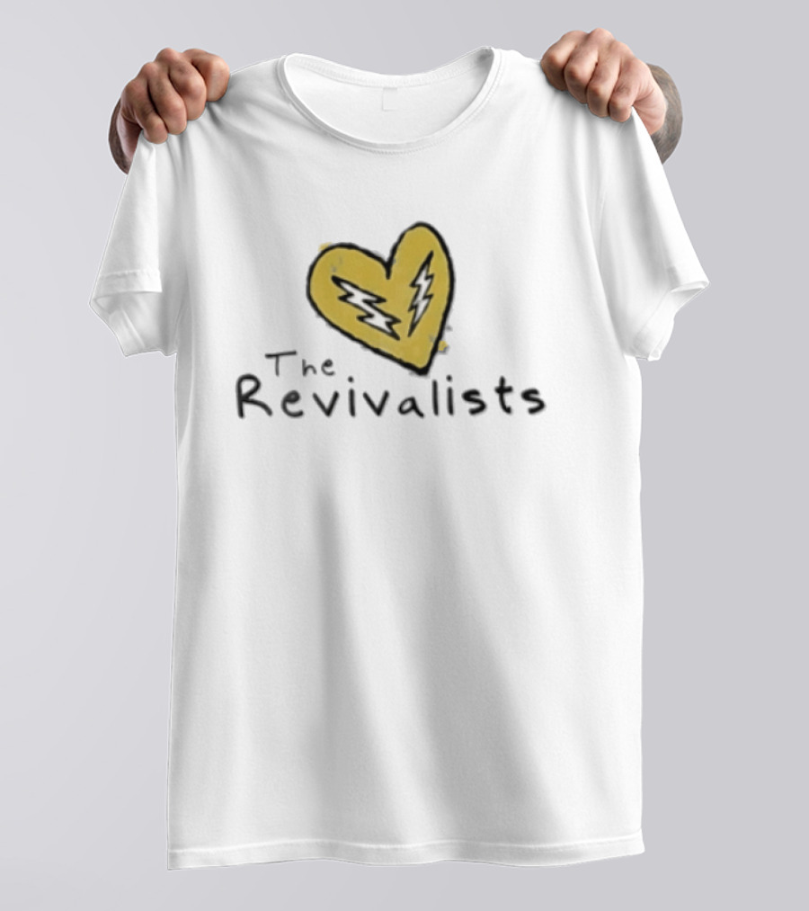 The Revivalists Yellow Heart With Lightning Bolts T-Shirt