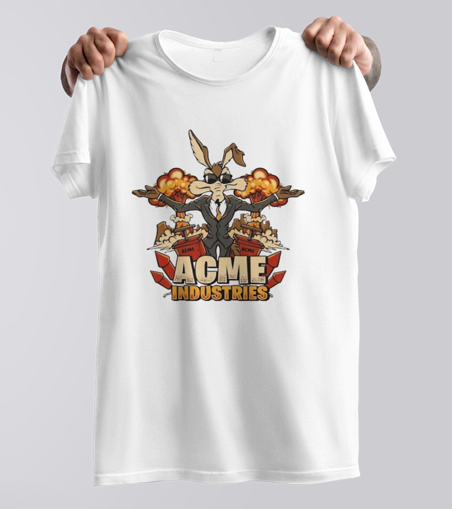 Wile E Coyote Acme Industries Suit Explosions T-Shirt