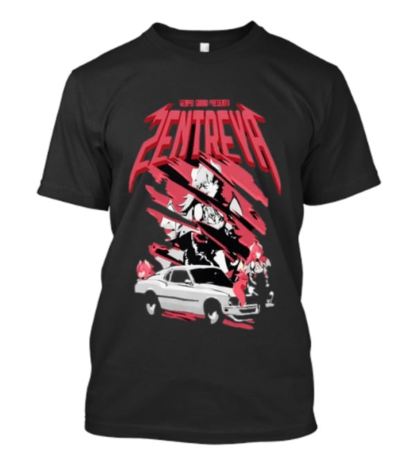 Zentreya Senpai Squad VTuber Anime Illustration With Sportscar And Manga T-Shirt