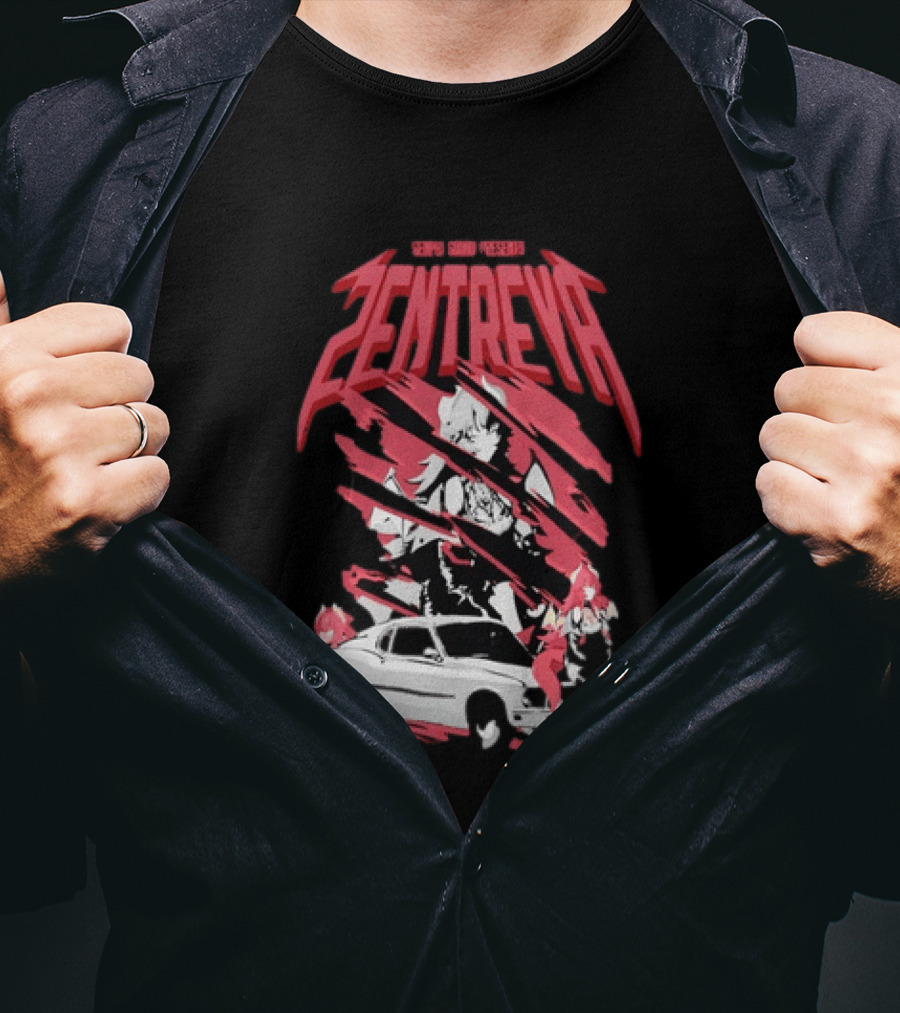 Zentreya Senpai Squad VTuber Anime Illustration With Sportscar And Manga T-Shirt