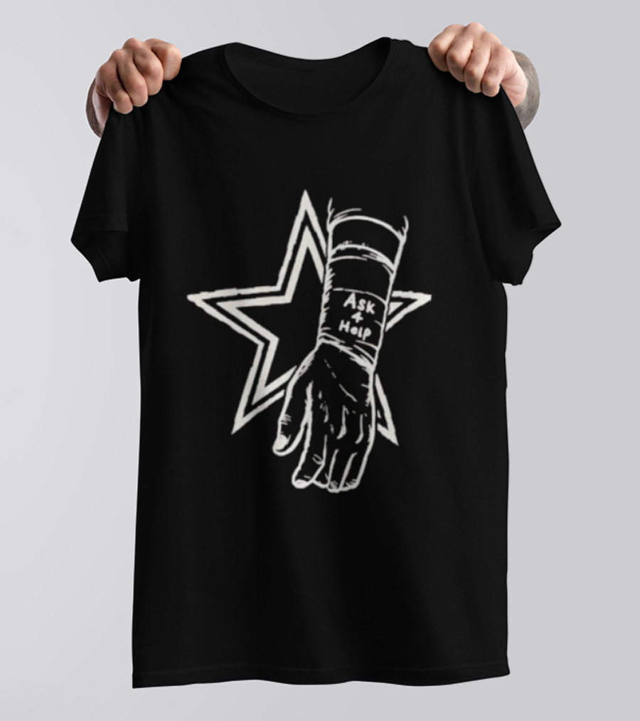 Ask 4 Help Star Hand Mental Health Awareness T-Shirt
