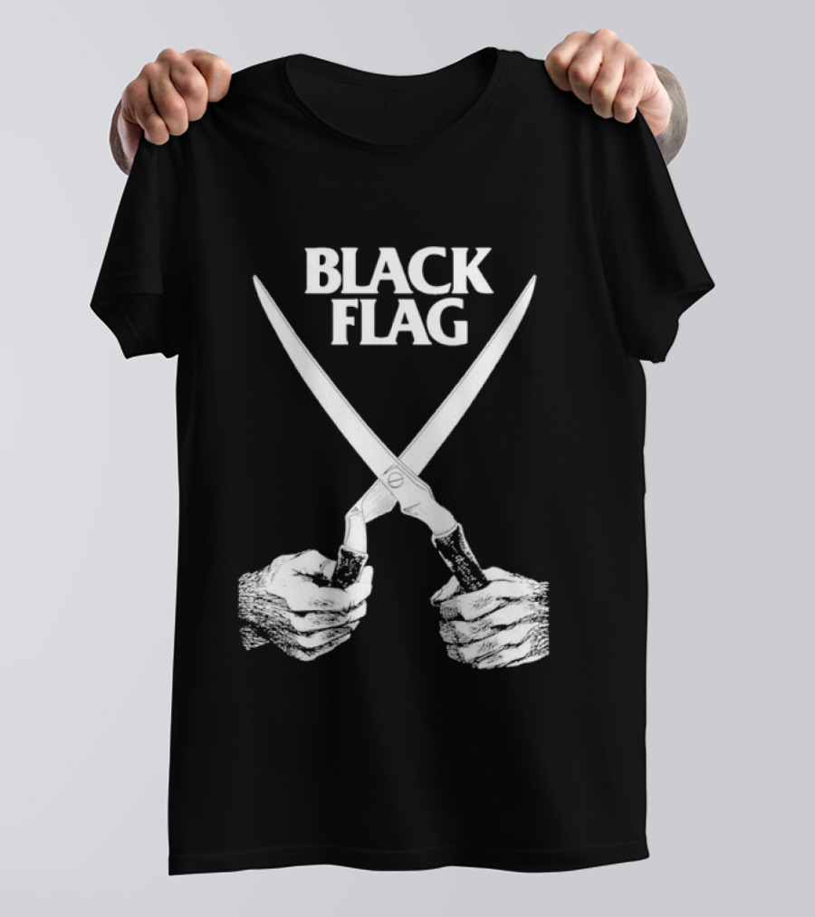 Black Flag Scissors Punk Rock Raymond Pettibon T-Shirt