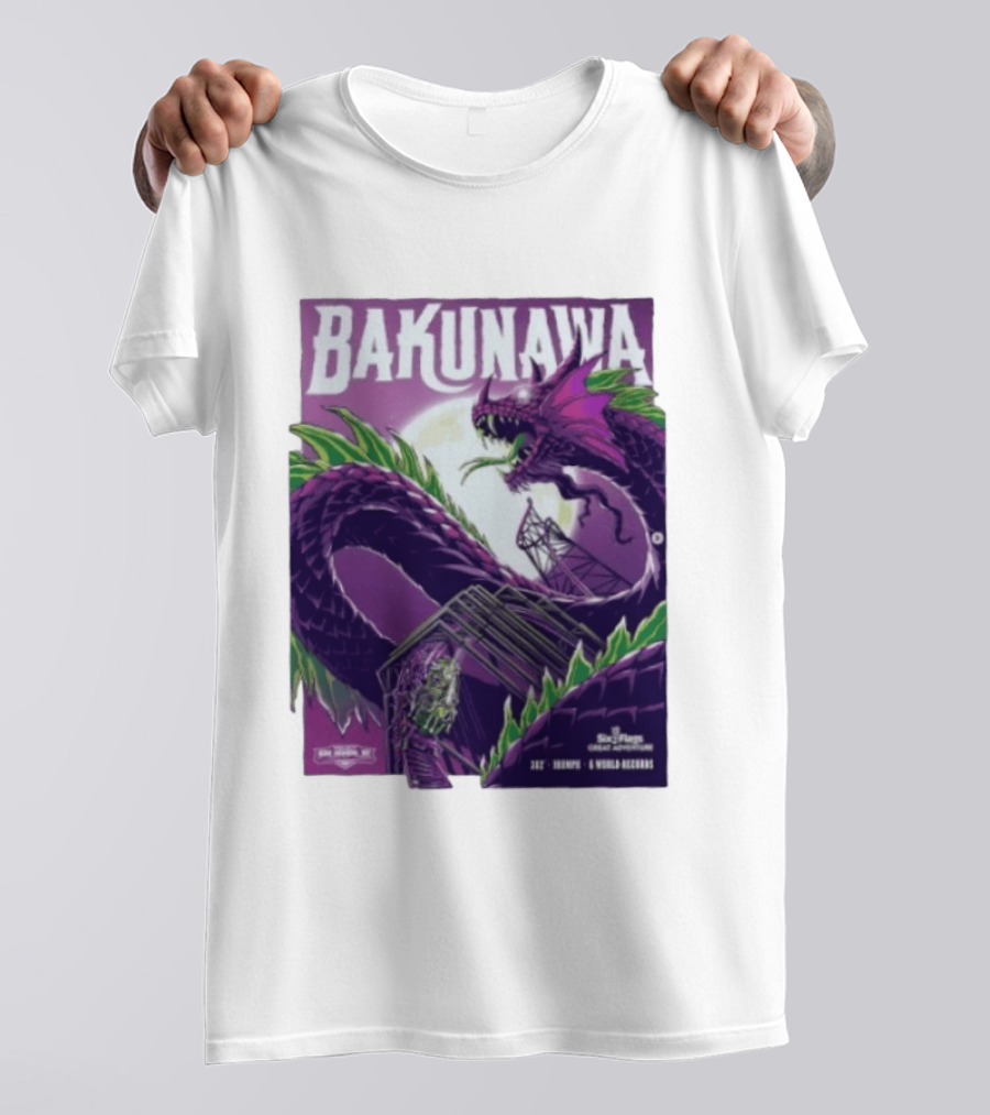 Bakunawa Project Purple Six Flags Great Adventure Roller 32 Stories 100 MPH 6 World Records T-Shirt
