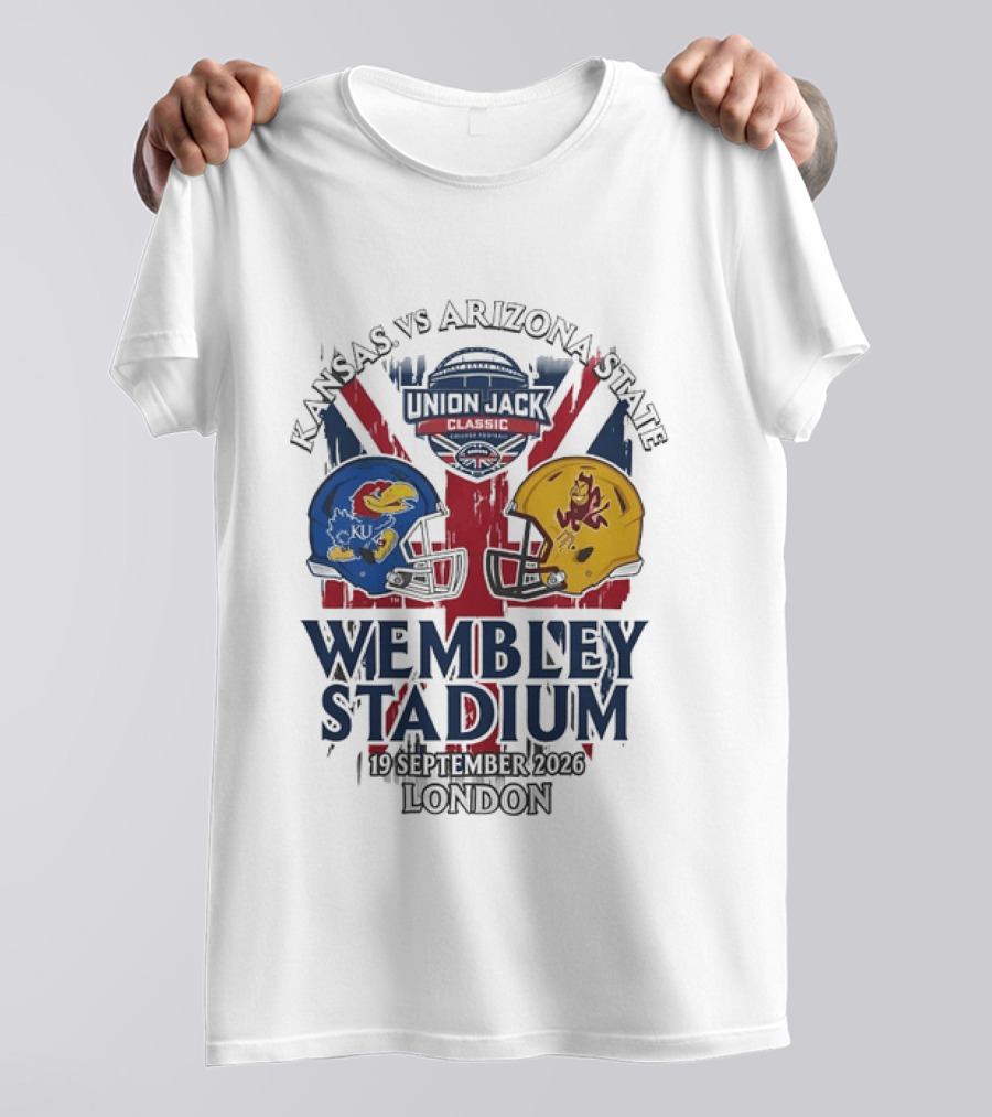 Kansas Vs Arizona State Union Jack Classic Wembley Stadium 19 September 2026 London T-Shirt