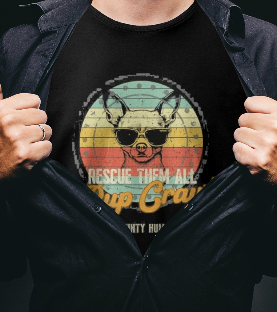 Chihuahua Rescue Them All Pup Crawl Jefferson County Humane Society T-Shirt