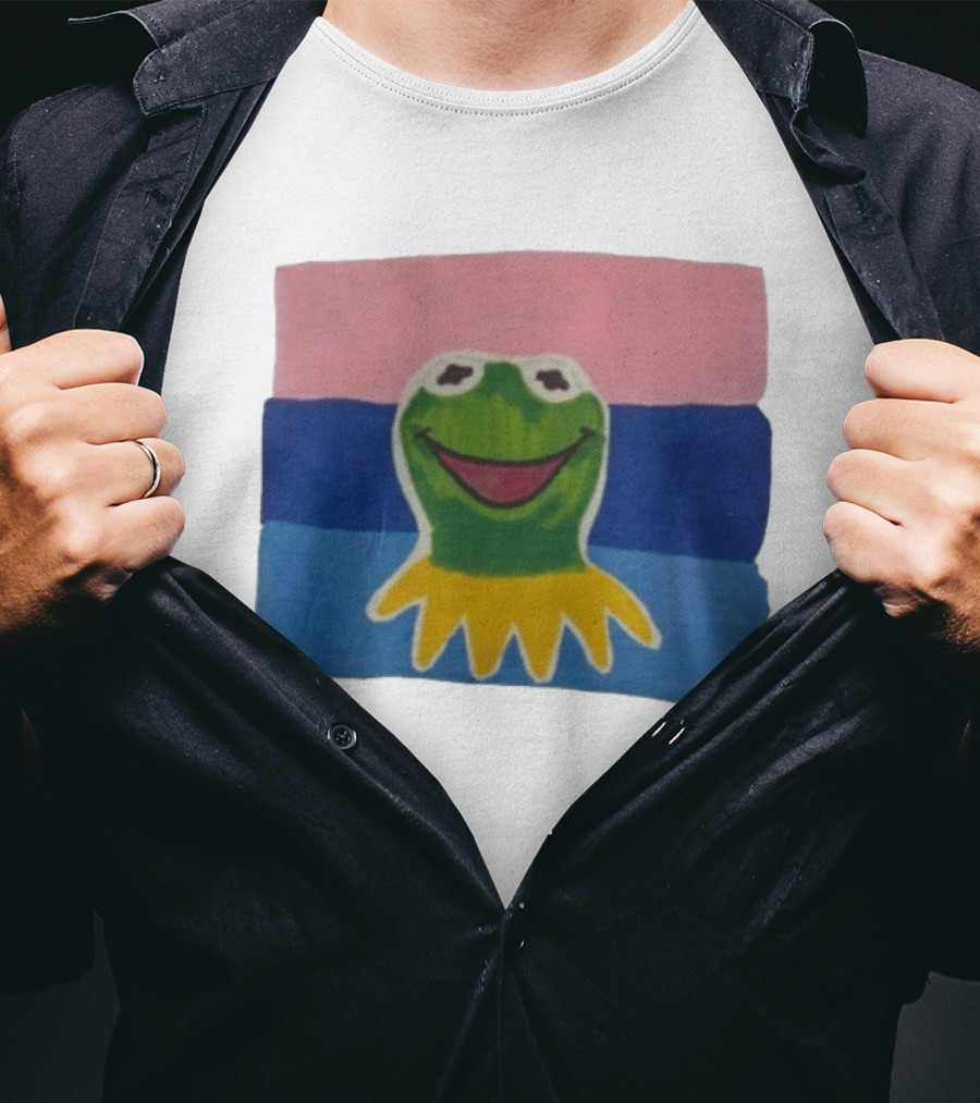 Kermit The Frog On Bisexual Pride Flag LGBTQ T-Shirt