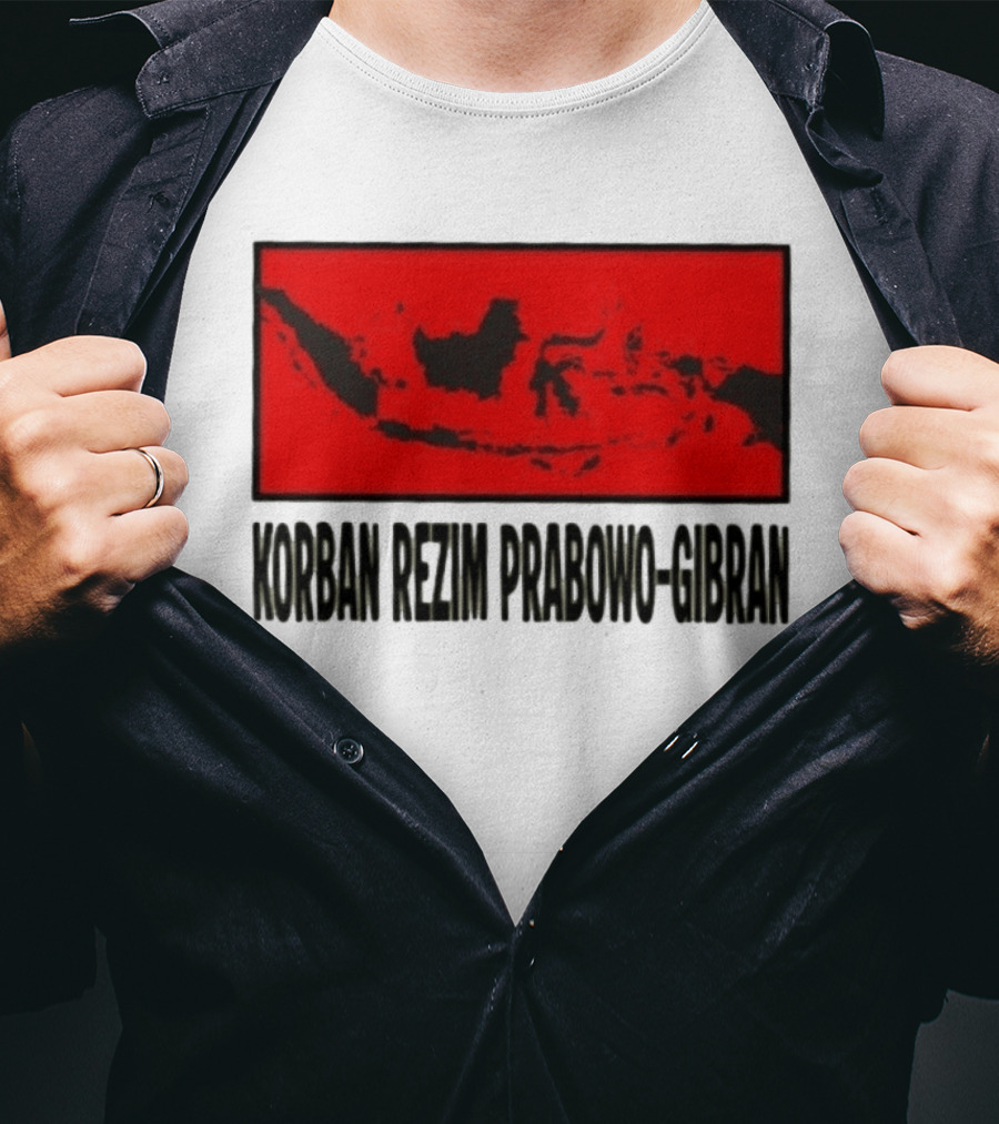 Korban Rezim Prabowo Gibran Subianto Indonesia Map T-Shirt