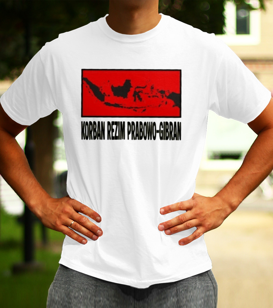 Korban Rezim Prabowo Gibran Subianto Indonesia Map T-Shirt