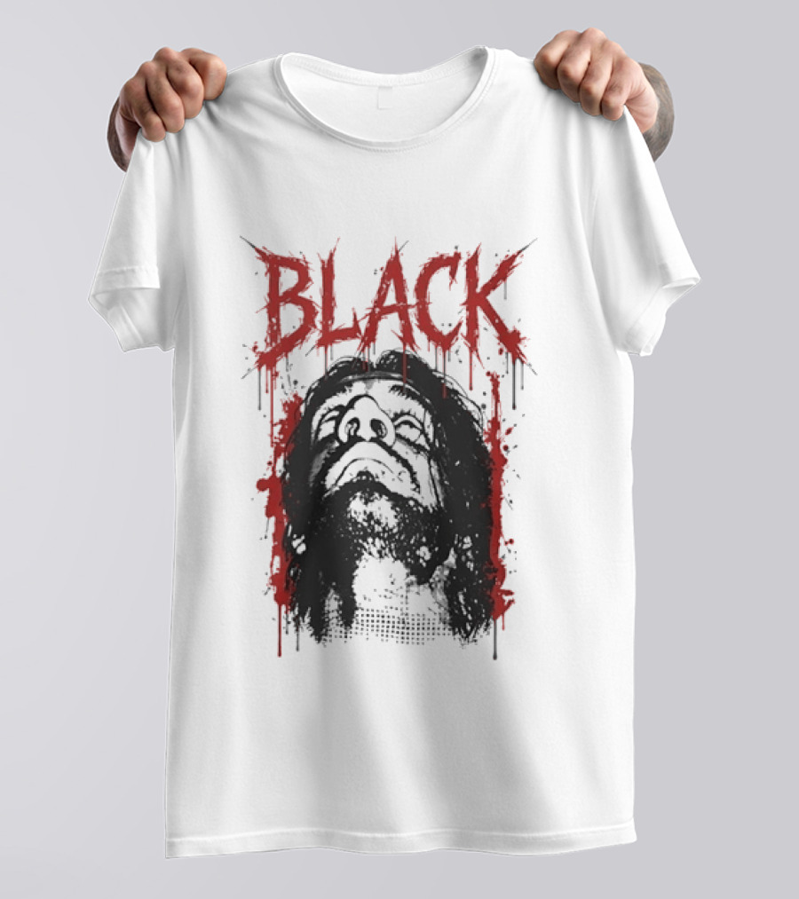 Black Metal Dark Music Band Drenched Red Horror T-Shirt