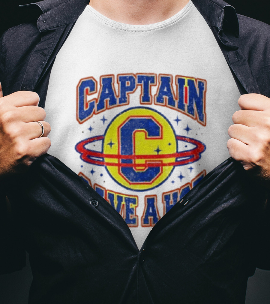 Captain Save A Hoe Distressed Pop Culture Retro Saturn Ring T-Shirt