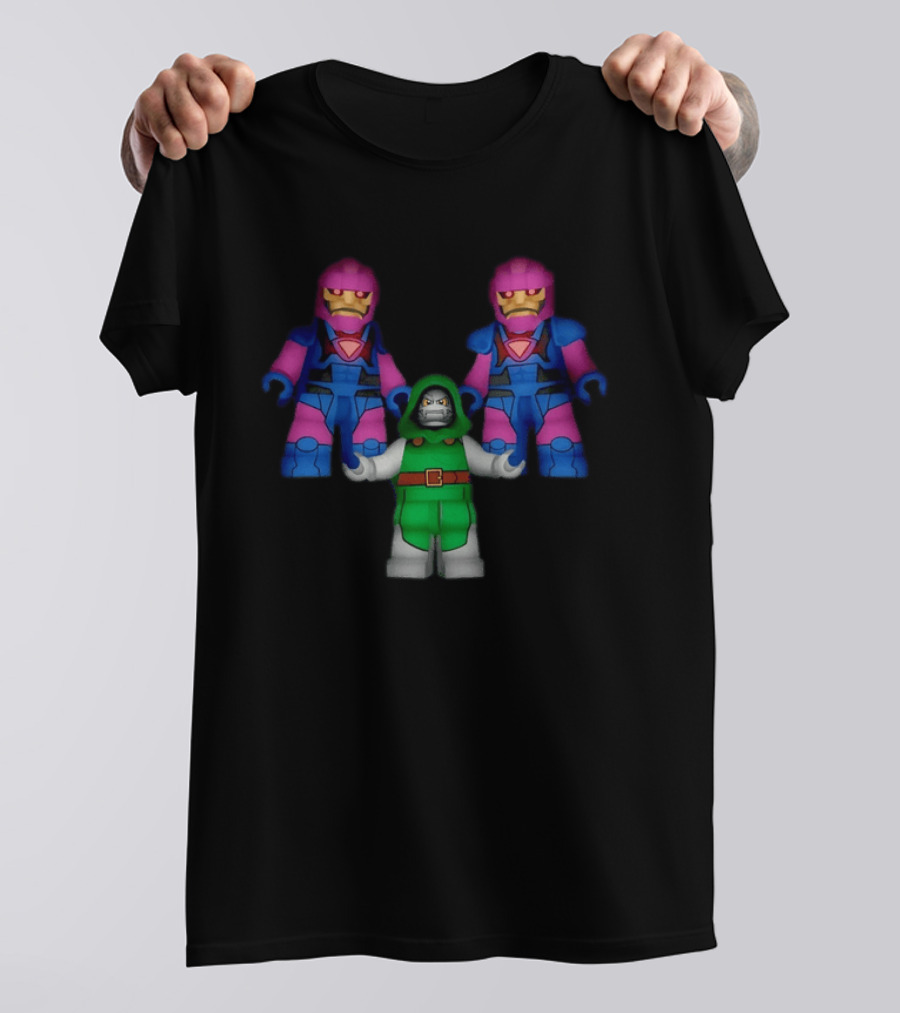 Doctor Doom With Sentinel Minifigures Trio Characters T-Shirt