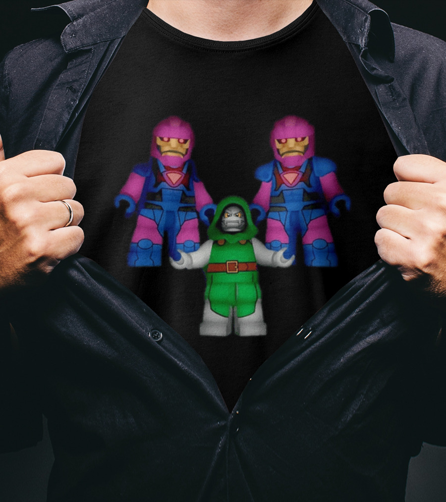 Doctor Doom With Sentinel Minifigures Trio Characters T-Shirt