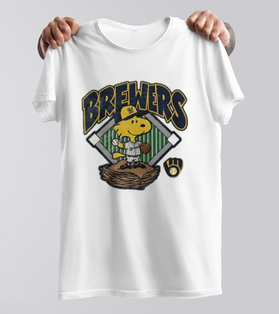 Brewers Snoopy Baseball Milwaukee Win Our Way T-Shirt