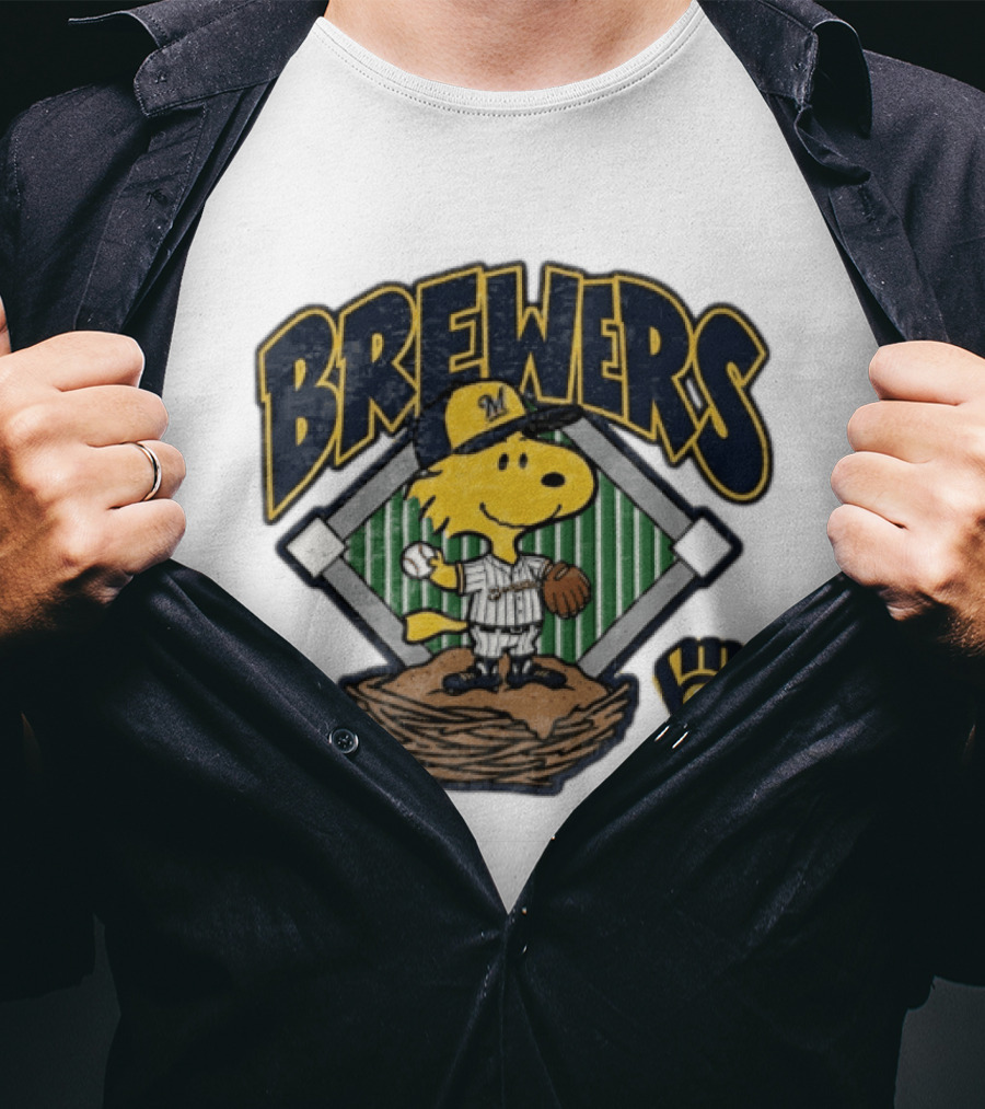 Brewers Snoopy Baseball Milwaukee Win Our Way T-Shirt