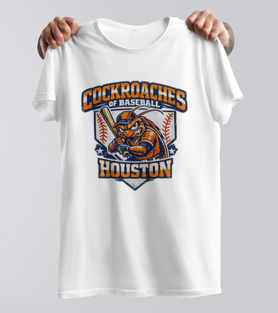 Cockroaches Of Baseball Houston Batting Mascot Baseball T-Shirt
