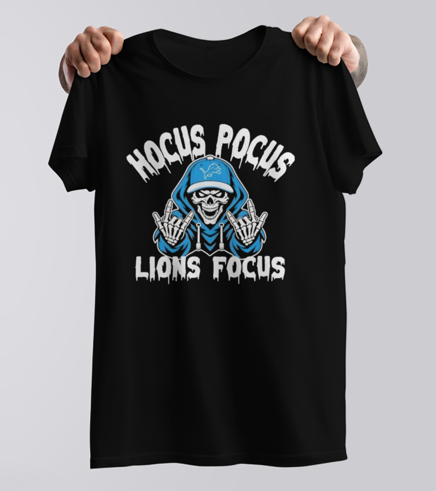 Hocus Pocus Lions Focus Skeleton Detroit Lions T-Shirt
