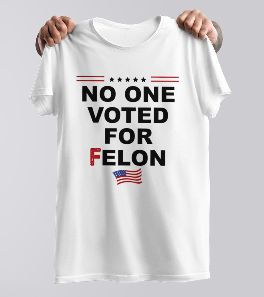 No One Voted For Felon American Flag Political Message T-Shirt