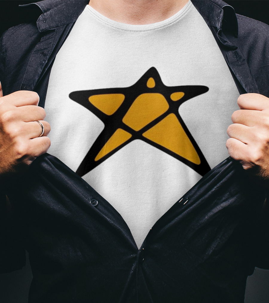 Orange Star Shape Unique Abstract T-Shirt
