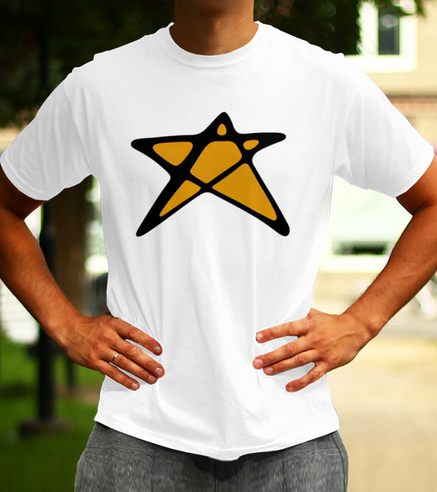 Orange Star Shape Unique Abstract T-Shirt