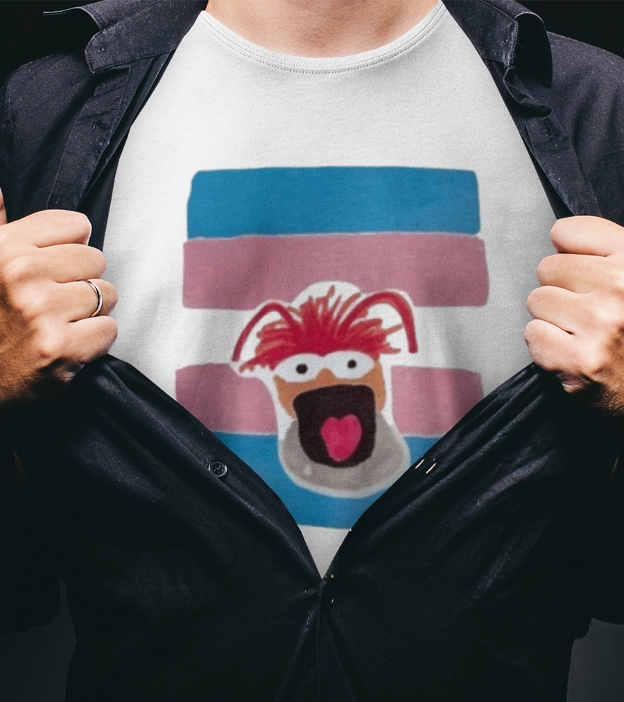 Pepe The King Prawn Muppets Transgender Pride Trans Flag T-Shirt