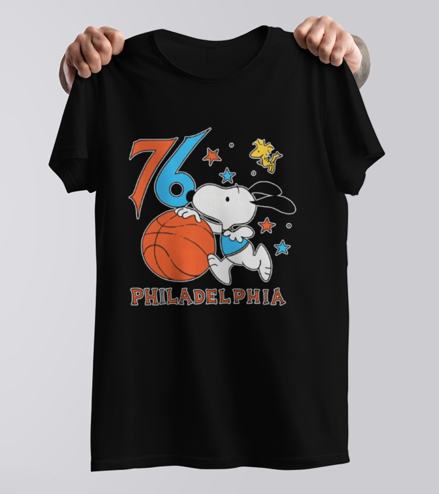 76 Philadelphia Snoopy Basketball Peanuts T-Shirt