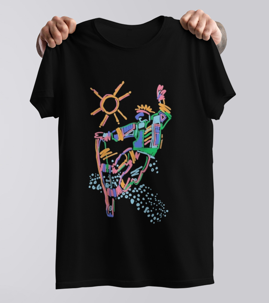 Staycool 1984 Neon Skater 1980s Skateboarding T-Shirt