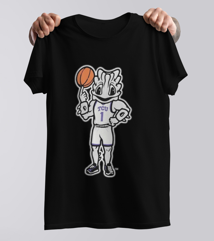 TCU Horned Frogs Basketball Mascot Purple Jersey Number 1 T-Shirt