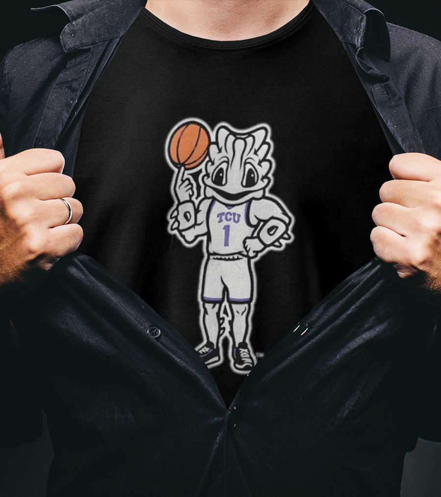 TCU Horned Frogs Basketball Mascot Purple Jersey Number 1 T-Shirt