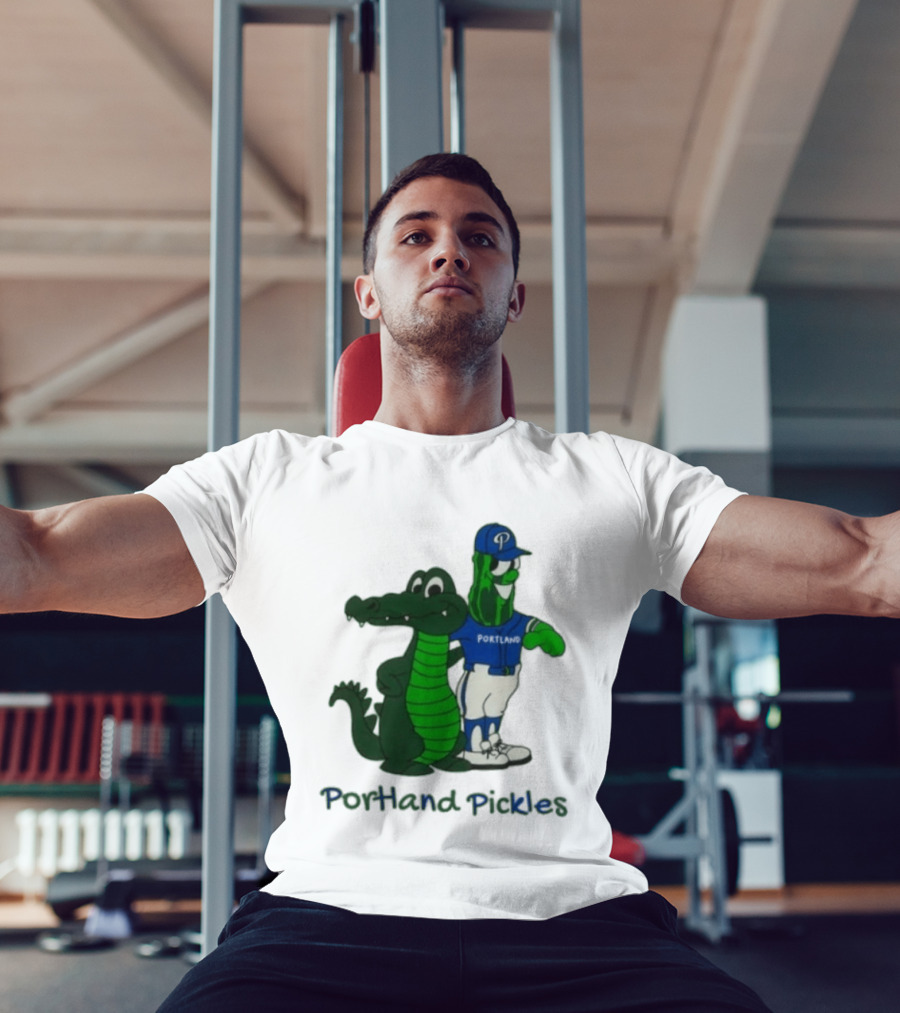 Portland Pickles And Gator Baseball Team Mascots T-Shirt