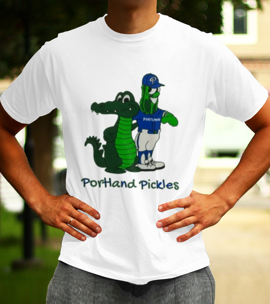Portland Pickles And Gator Baseball Team Mascots T-Shirt