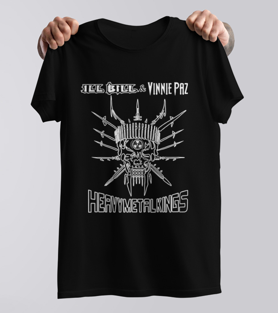Ill Bill Vinnie Paz Heavy Metal Kings Skull Crown Spikes T-Shirt