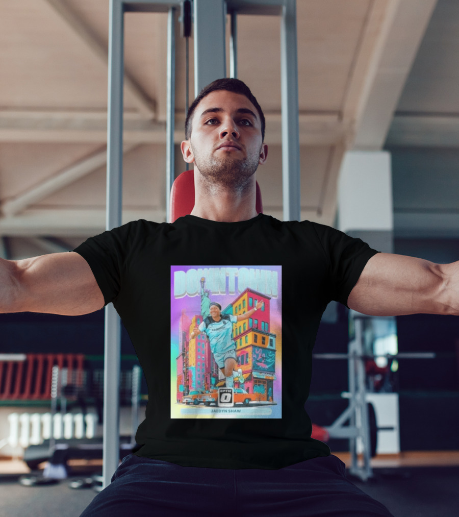Downtown Jaedyn Shaw Optic Donruss Card Gotham FC Cityscape T-Shirt