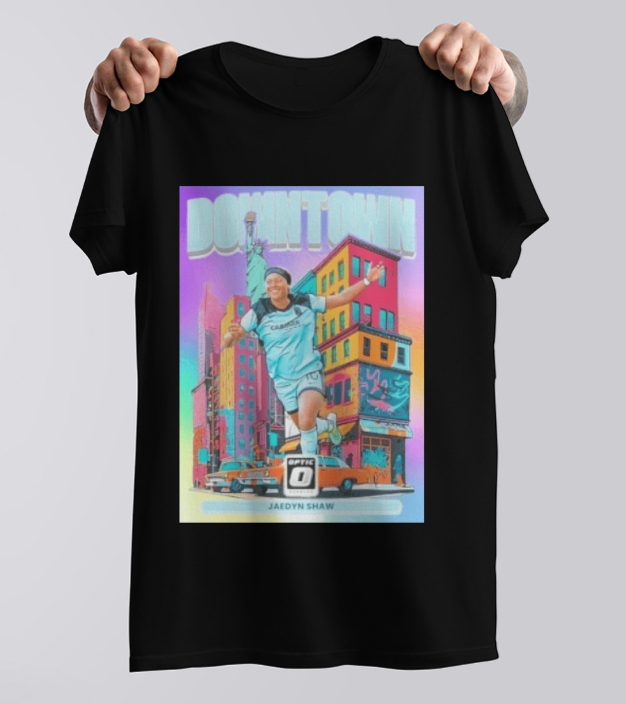 Downtown Jaedyn Shaw Optic Donruss Card Gotham FC Cityscape T-Shirt