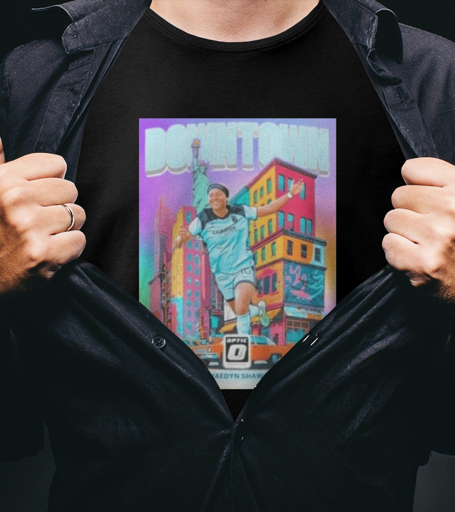 Downtown Jaedyn Shaw Optic Donruss Card Gotham FC Cityscape T-Shirt