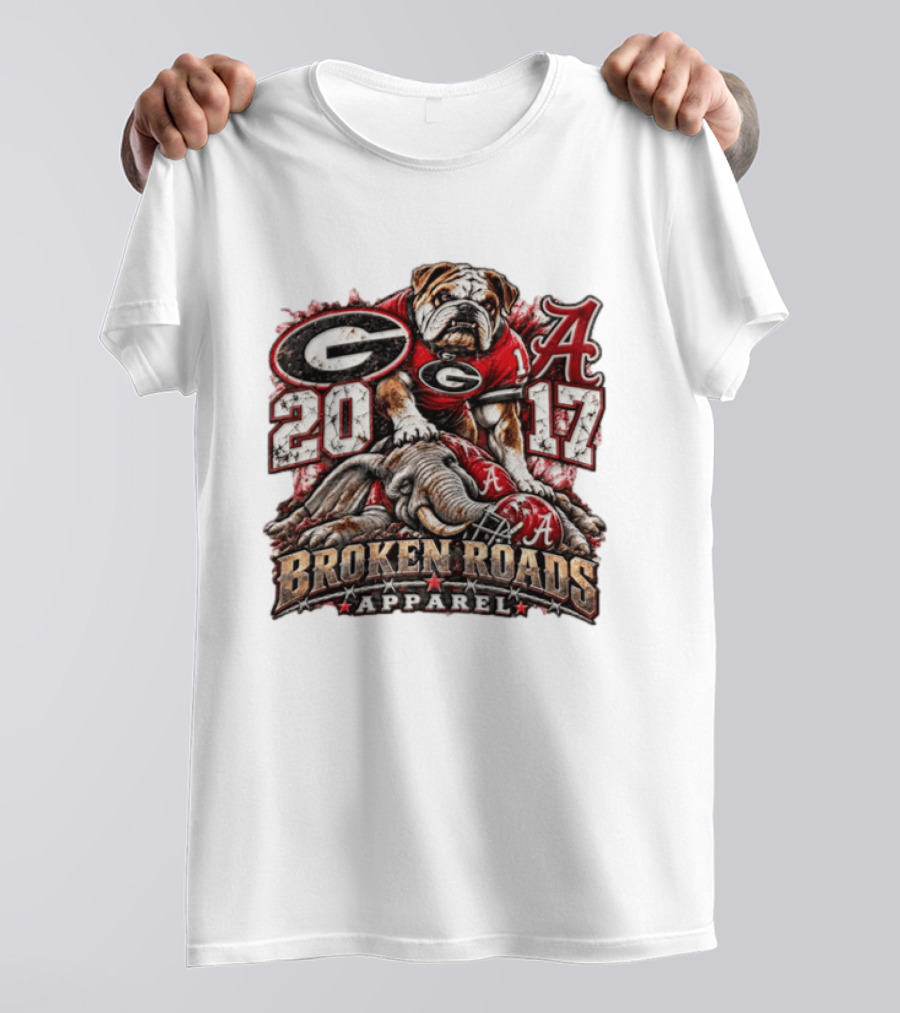 Georgia Bulldogs Vs Alabama 2017 Broken Roads Apparel Vintage Rivalry T-Shirt