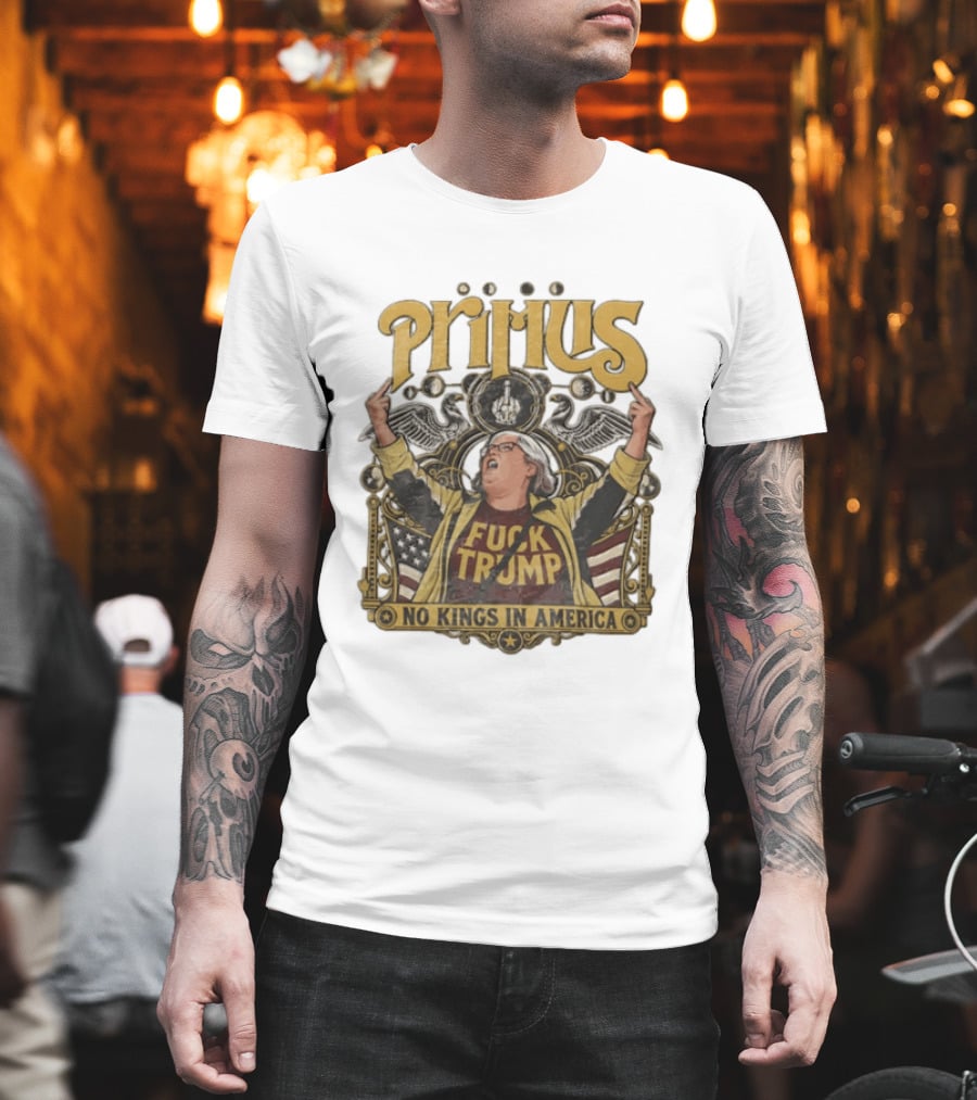 Primus No Kings In America Middle Finger Aunt Sue T-Shirt