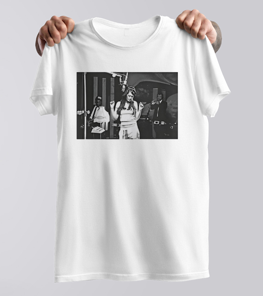 Sharon Tate 1960s Studio Session With Musicians T-Shirt