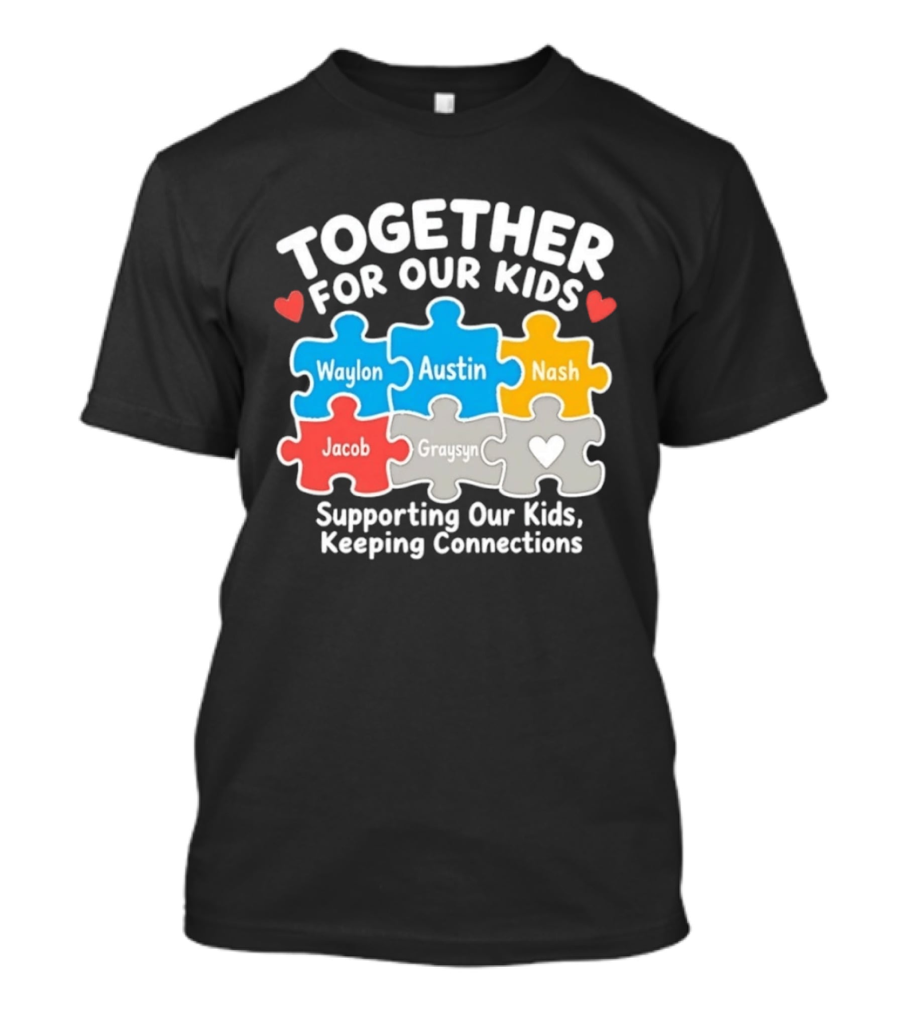 Together For Our Kids Waylon Austin Nash Jacob Graysyn Supporting Our Kids Keeping Connections T-Shirt