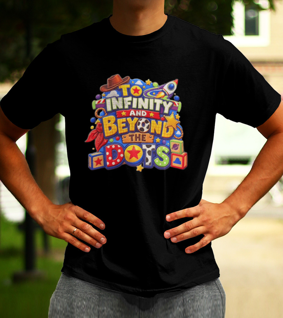 Toy Story To Infinity And Beyond Cowboy Hat Rocket Blocks Stars T-Shirt