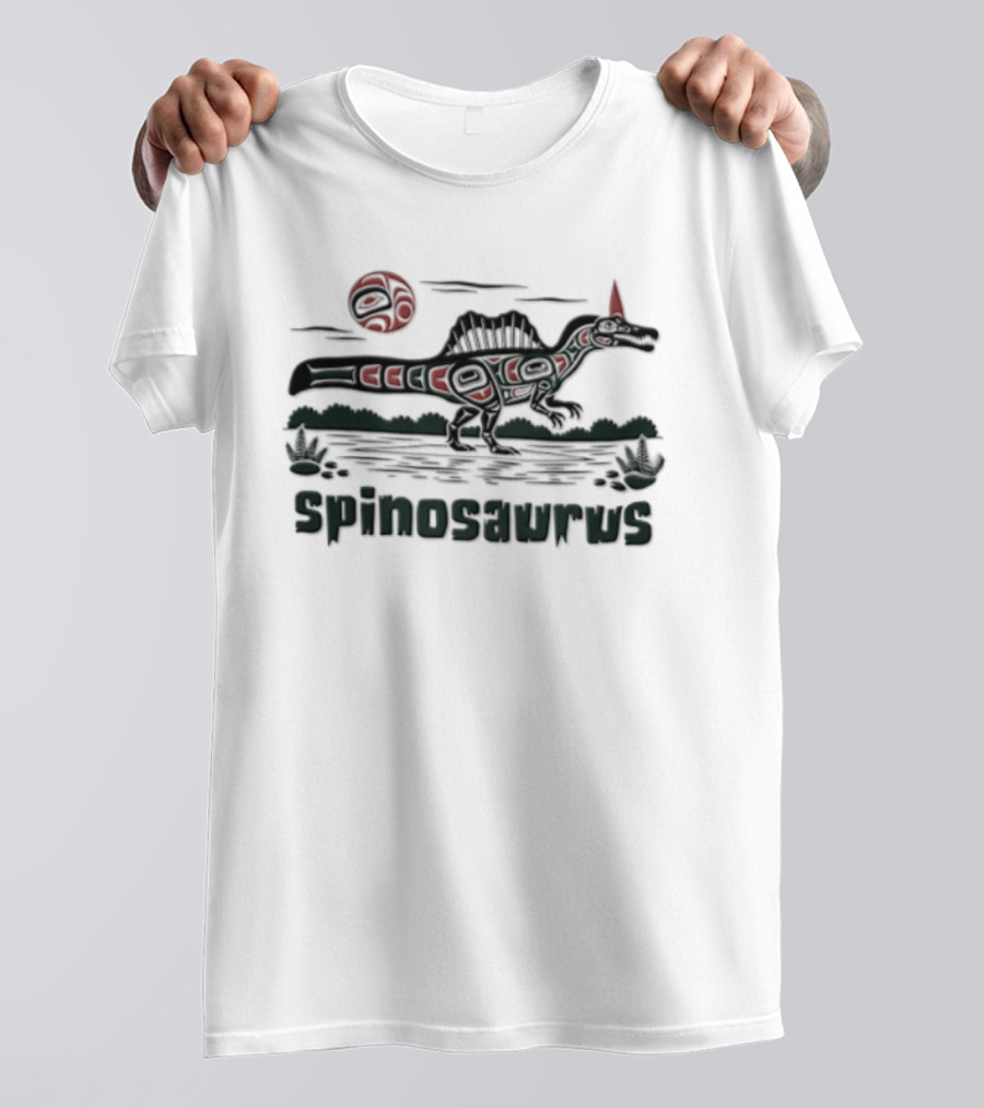 Spinosaurus Dinosaur Indigenous Sun T-Shirt